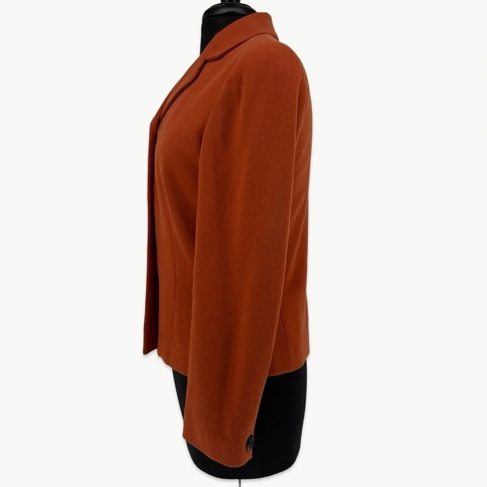 Vintage Ann Taylor Wool Cashmere Blazer Size 6 Burnt Orange 90s Classic - Picture 7 of 13